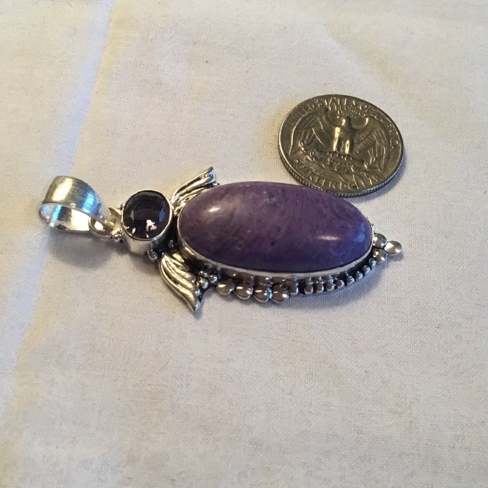 Nwot Sterlingsilvercharoitependant - image 5